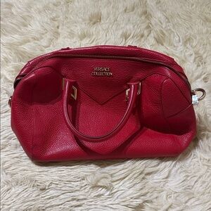 Versace Collection Bold Red Satchel w/ added long strap